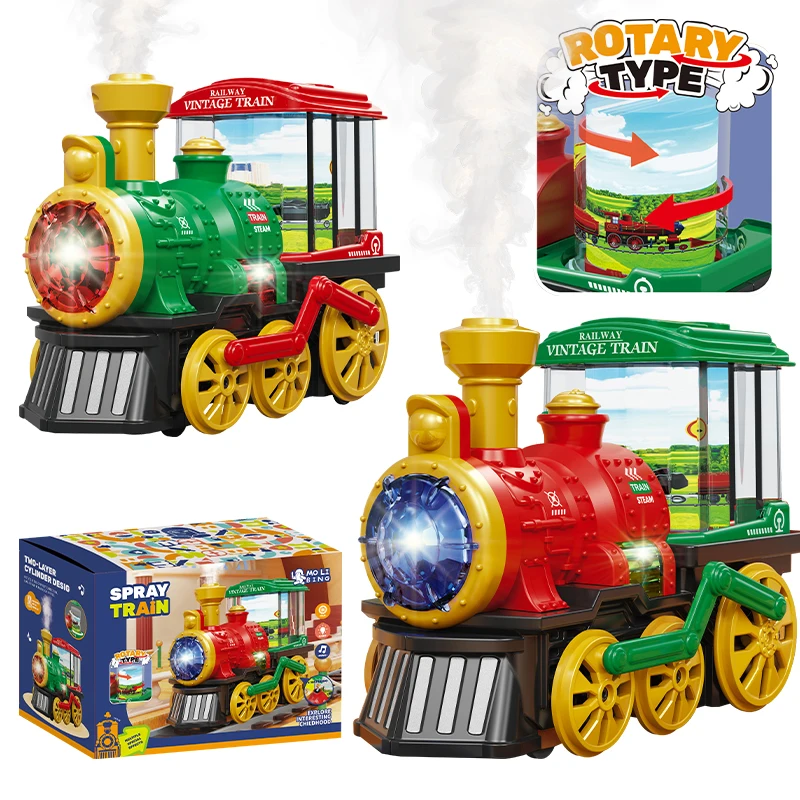 Train Toy for Toddlers 3-5, Trucks Locomotive Electric Steam Engine with Smoke, Light & Sound, Toddler Toy Trucks for Boys Gift