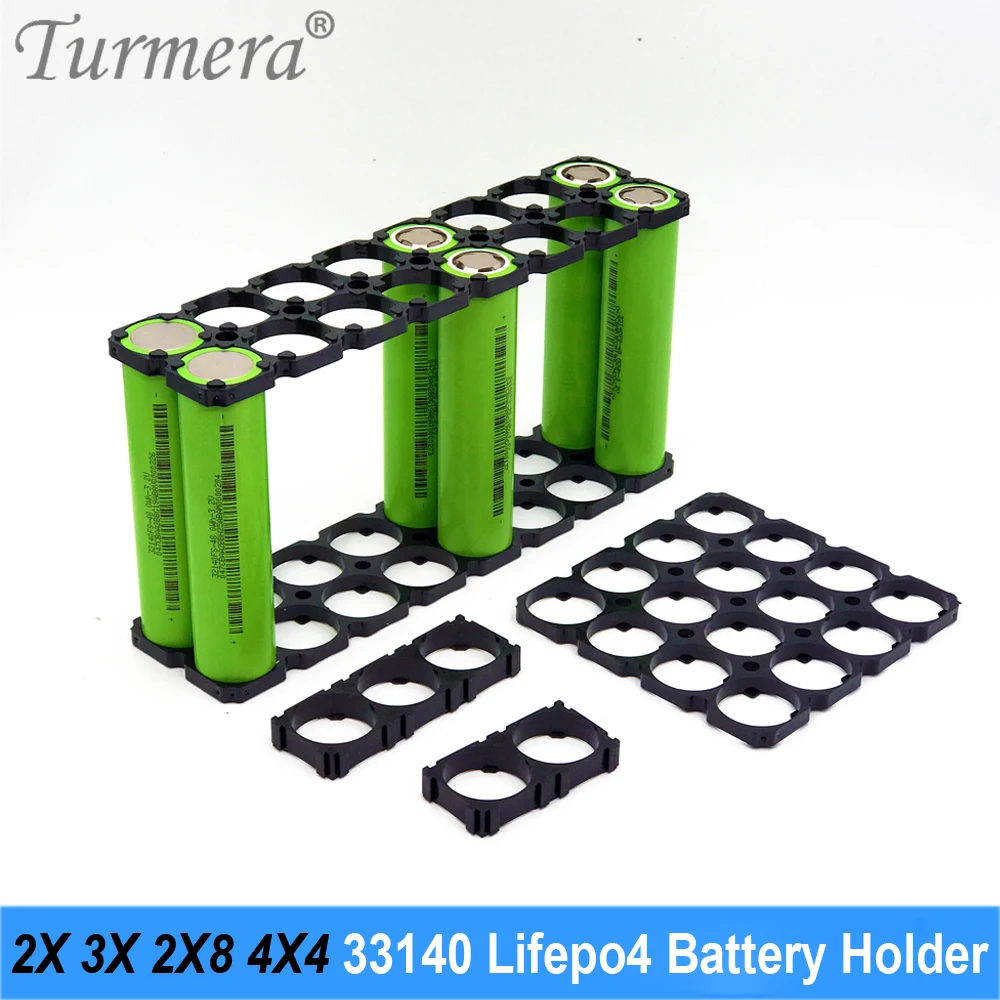 Turmera 33140 Lifepo4 Battery Holder 2X 3X 2X8 4X4 Aperture 33.5mm Anti Vibration Bracket Assemble for Diy 12V 36V 48V Batteries