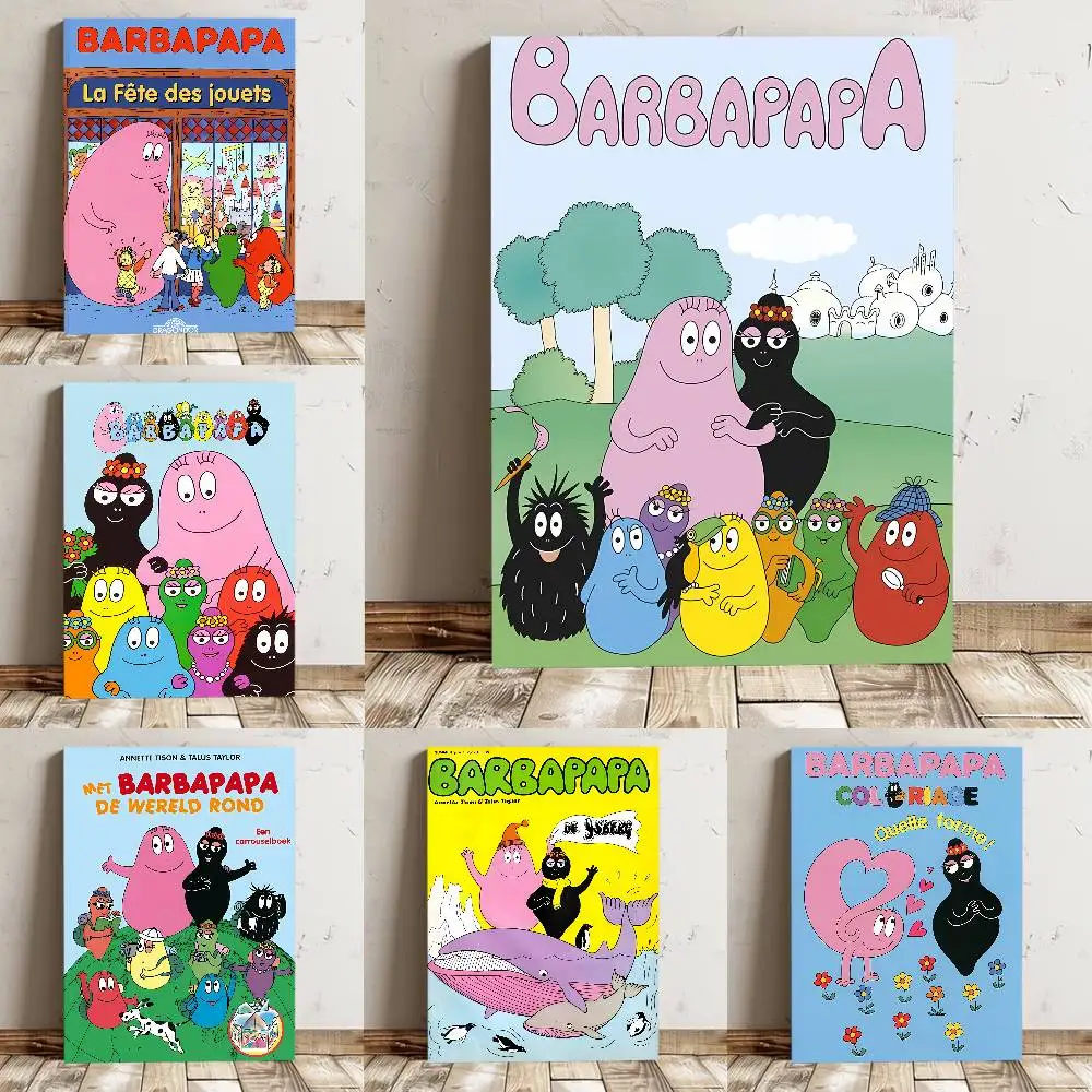 Cartoon B-Barbapapa Poster Hochwertiger Druck Wasserdichter Wandkunstaufkleber für Bar Wohnzimmer Dekor Geschenk