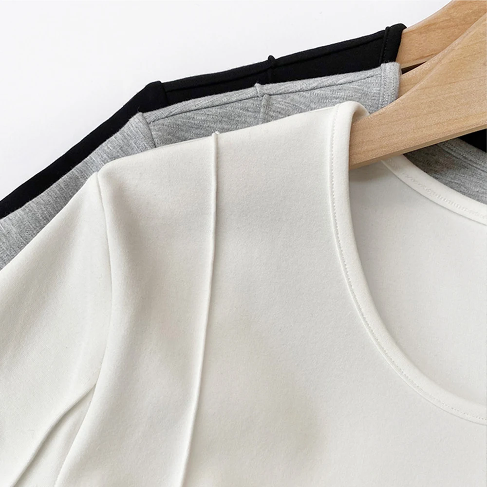 Simple Style office lady Casual T-shirt O-neck Fashion Half Sleeve Top