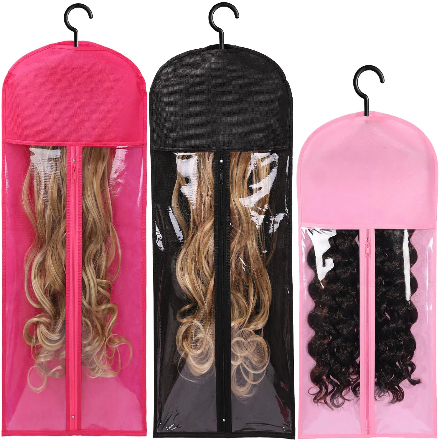 Bolsa de almacenamiento de pelucas extralargas, soporte de 60cm para múltiples extensiones de cabello, 80cm