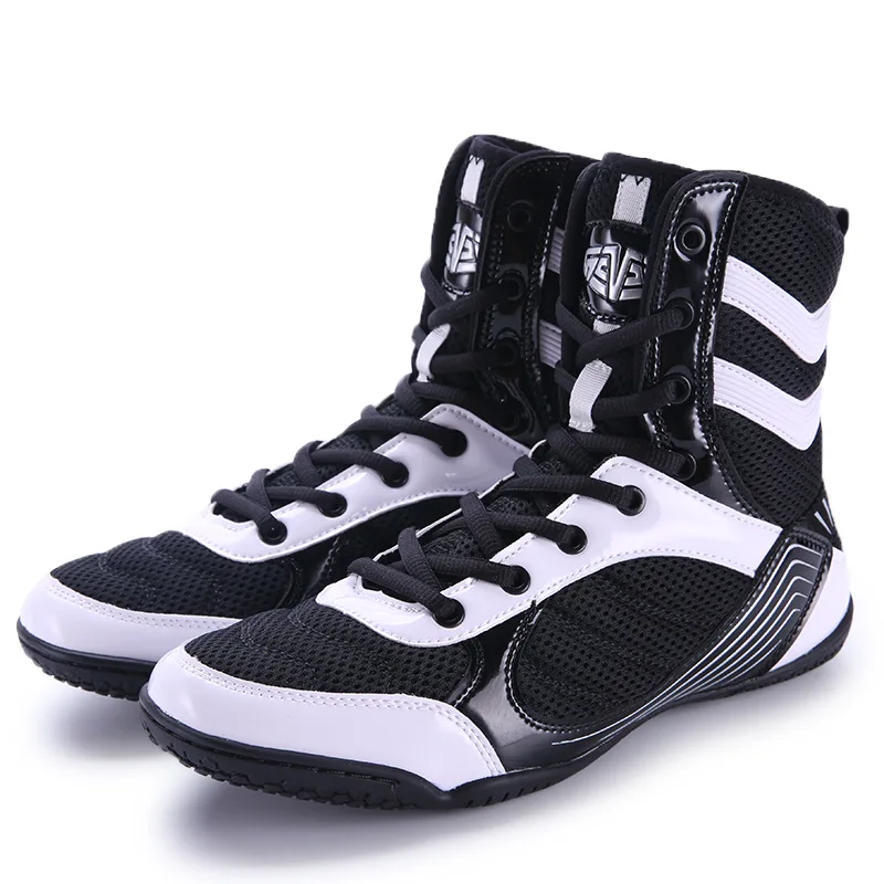 MINGSIBO High Top Pro Unisex Boxing Boots Super Breathable Non-Slip Fighting Wrestling Shoes Ankle Guard Squat Sport Shoes