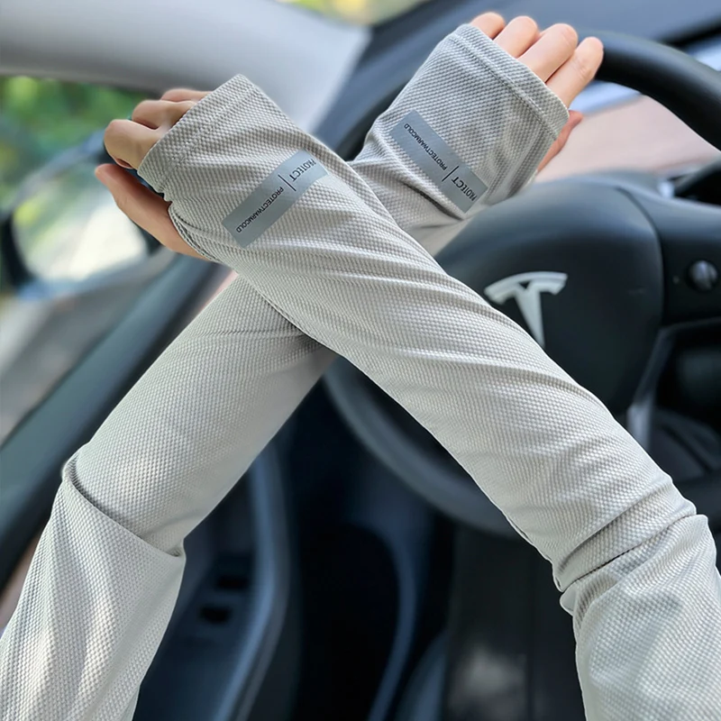 Mangas de gelo protetoras solares para homens e mulheres, conjuntos de máscaras ao ar livre, máscara de ciclismo, mangas absorventes de suor