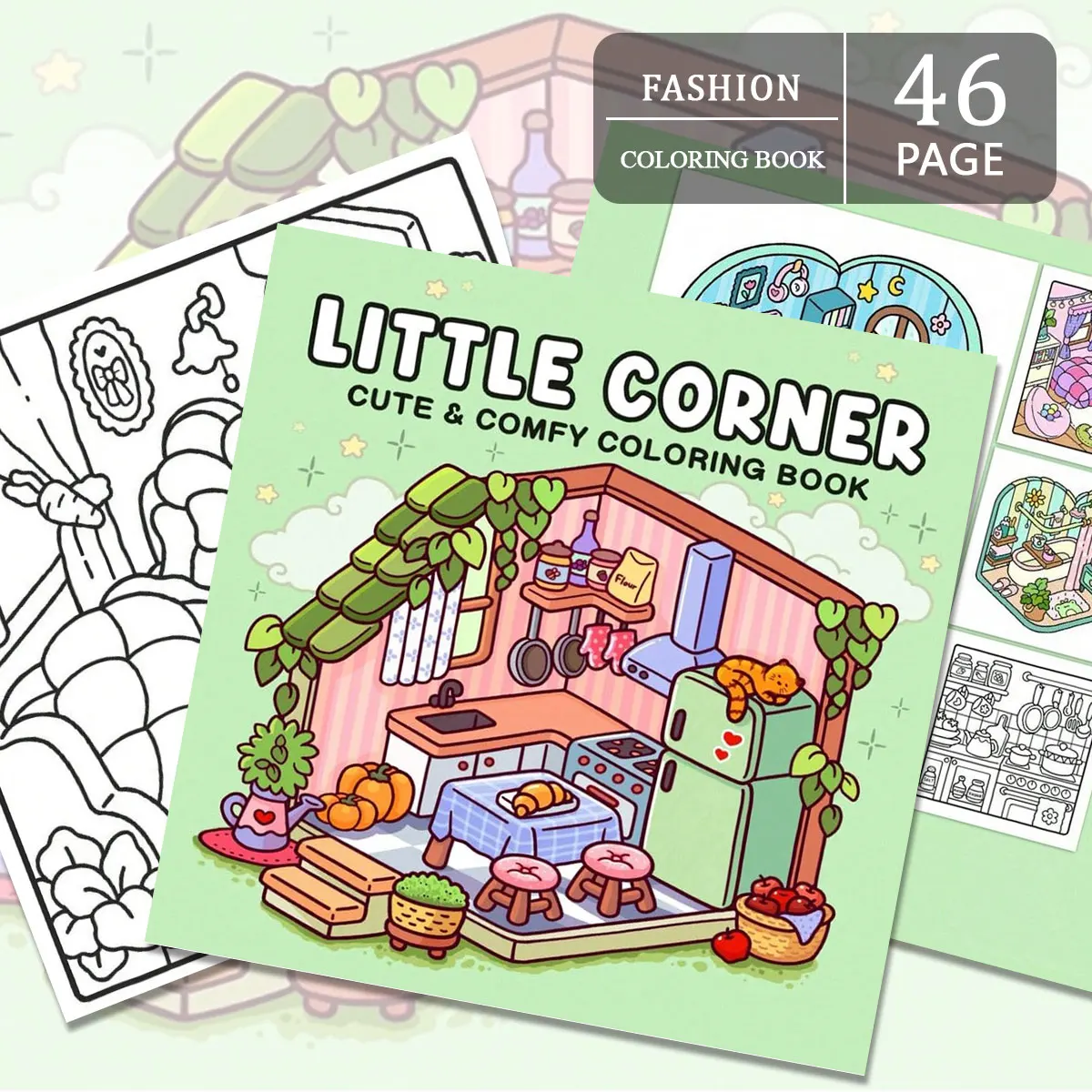작은 코너 색칠하기 책, 매력적인 장면, 쉬운 색칠하기, 가정용 부모-자식 DIY, 휴식, 휴식, 창의력 향상