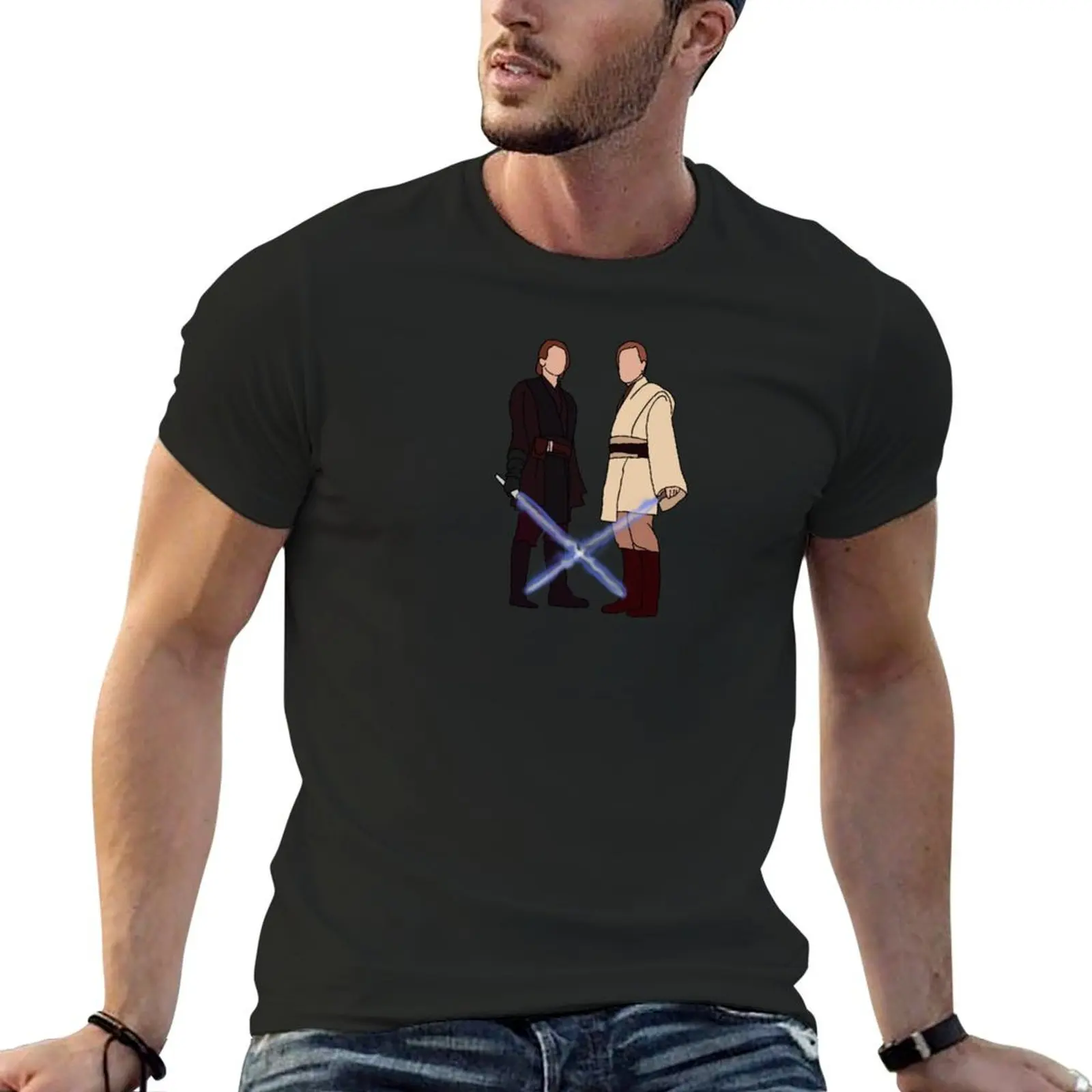 Anakin and Obi Wan T-Shirt Short sleeve tee oversized graphic tee summer top oversized t shirt t shirts men