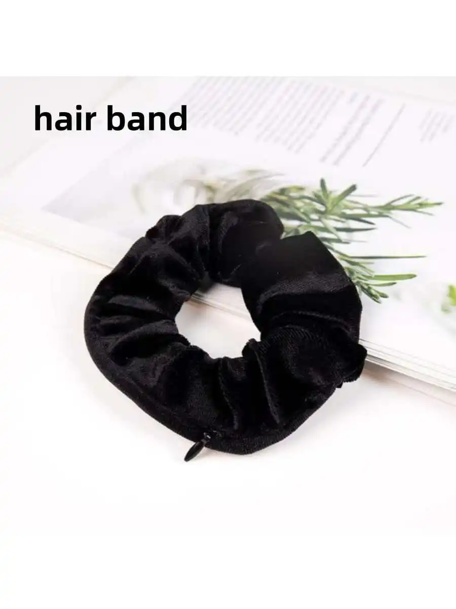 Invisible Zipper Suede Large Intestine Hair Loop Camouflage Safe Transfer And Storage of Ball Head Large Intestine Loop Female