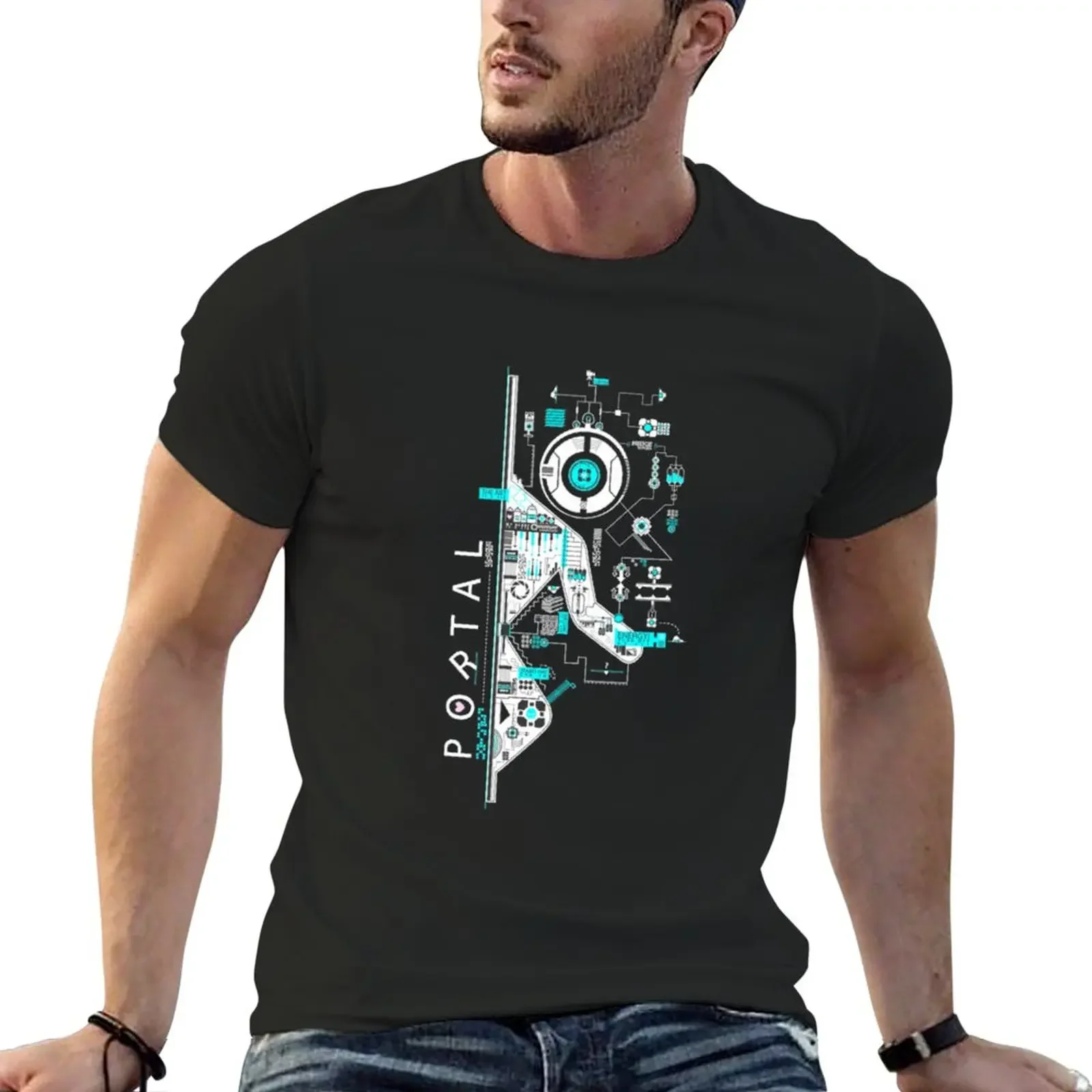 

Portal 2 Art T-Shirt boys whites oversized mens t shirts