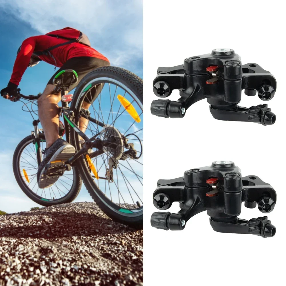 Reliable Mechanical Disc Brake Bike Front Rear Caliper, Split Clamp Design, Short Curved Arm For Linear Performance Black