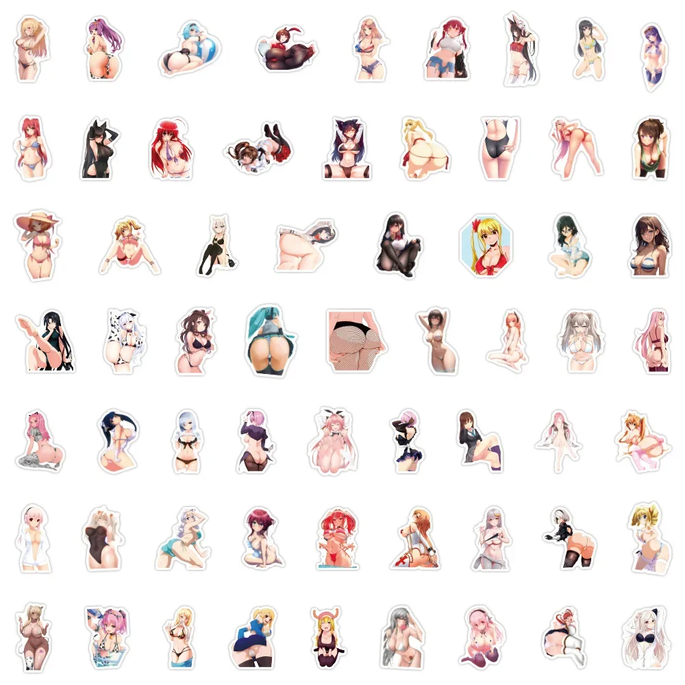 120pcs New Anime Sexy Waifu Bikini Girl Decorative Mobile Phone Skateboard Waterproof Sticker