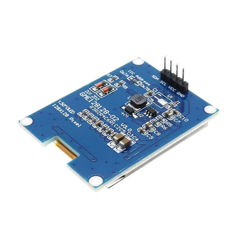 1. 5-calowy IIC I2C 4Pin 128*128 COG SH1107 biały wyświetlacz LCD o niskiej mocy 3V-5V