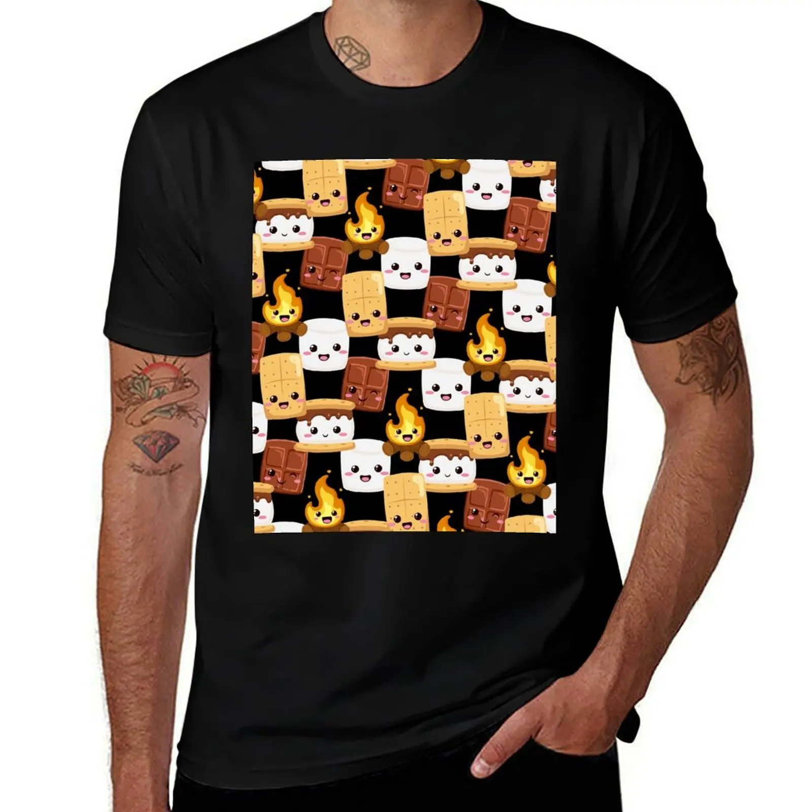 Malvavisco para camisas Cracker hombre camisa Campfire t Kawaii S'Mores lindo Chocolate Graham S'Mores camiseta de lujo gráfico t hombre