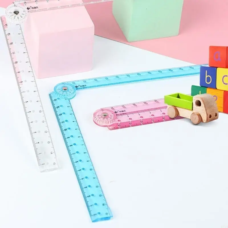 Clear Straight Ruler Math Measuring Tool for Student Teacher Drawing Measuring 