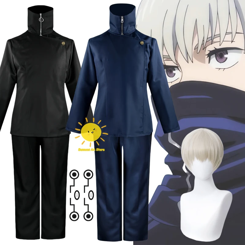 Anime Inumaki Toge Cosplay Jujutsu Cosplay Costume Kaisen Uniform Pants Tattoo Inumaki Suit Wig Halloween Carnival Cos Adult Men