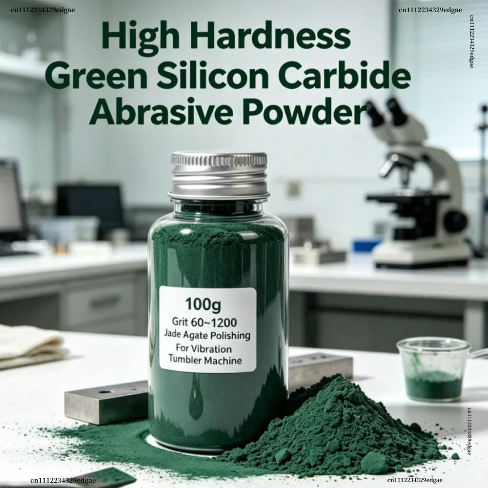 High Hardness Green Silicon Carbide Abrasive Powder 500g Grit 60~1200 – Jade Agate Polishing For Vibration Tumbler Machine
