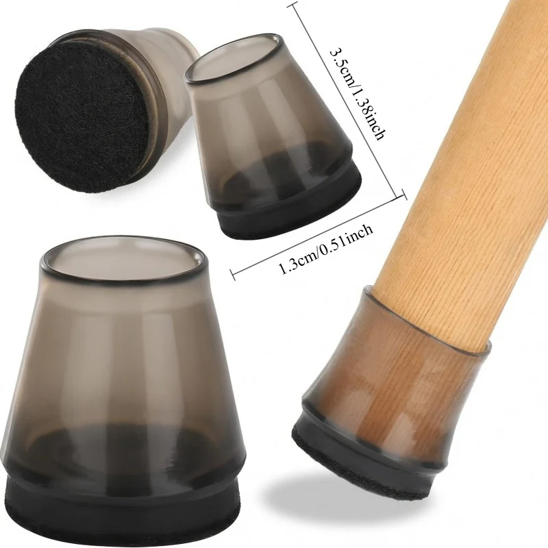 Silicone Felt Chair Leg Protection Set, Anti-slip and Silent Furniture Foot Pads, Suitable for Chairs and Tables