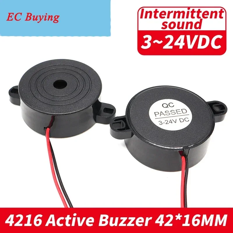1 stks Hoge Decibel 4216 Intermitterend Geluid 100dB Piëzo Zoemer Automotive Huishoudelijke Apparaten Piezo Actieve DC Zoemer Met Draad