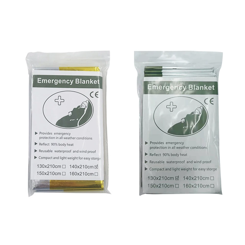 

Foil Survive First Aid Kit Lightweight Waterproof Survival Blanket Insulation Lifesaving for Hiking Outdoor for Travel Hunting