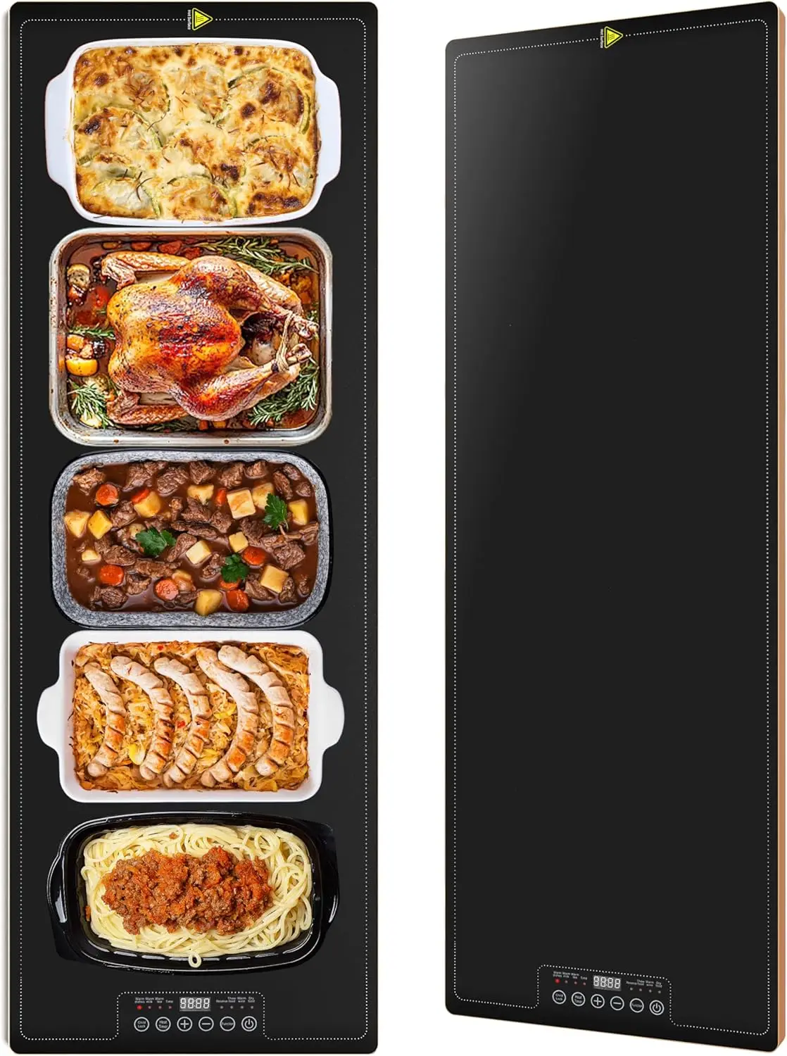 

Extra Large Glass Top Electric Food Warmer Tray, 40x14 Inches with Timer & 9 Temp Settings for Parties Buffet Catering