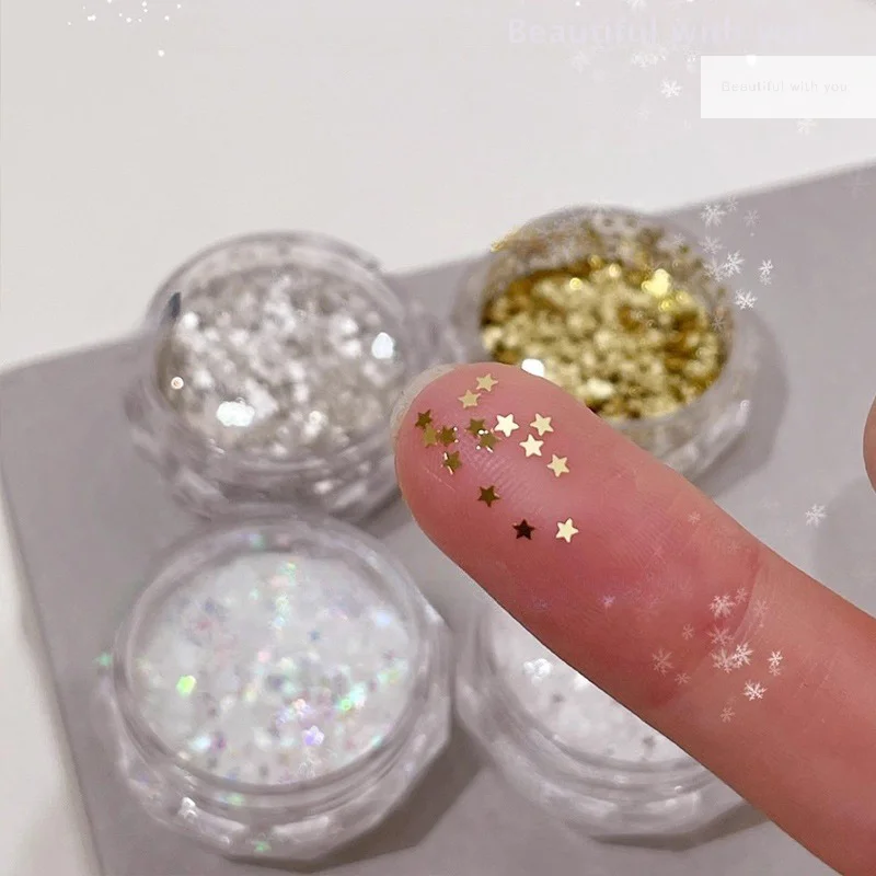 1mm Mini Sparkling Star Nail Glitter Sparkling Pentagram Nail Decoration Nail Salon Design Cute Accessories DIY Nail Art Design