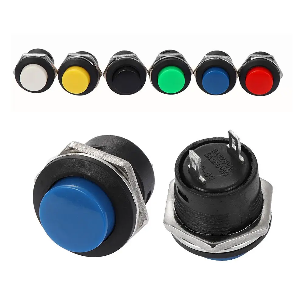 2/5PCS Hot 16mm  ON/OF Horn Switchs Momentary Switch Push Button Colour Car Start