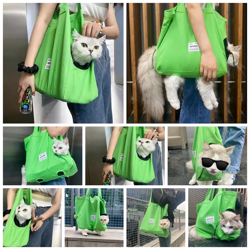 Large Capacity Pet Cat Bag Multifunctional Breathable Dog Canvas Carrier Bag Escape-proof Pet Shoulder Carrying Bag Pet Supplies