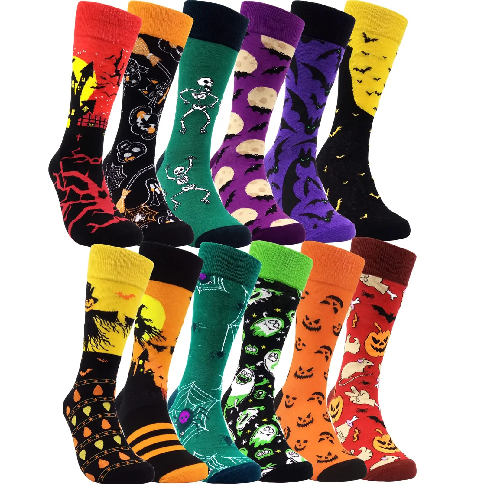 HSELL Mens Funny Pattern Dress Socks Crazy Design Cotton Socks Novelty Gifts for Men