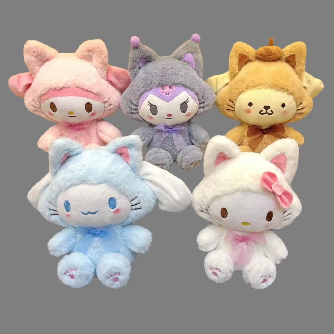 

20cm Kawaii Hello Kitty Sanrio Kuromi Cinnamoroll Plush Toy Cartoon Cute Anime Children's Doll for Girls Birthday Gifts Toys