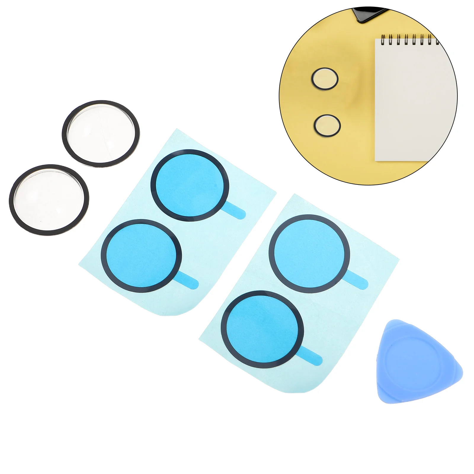 

1Pair Camera Lens Protector Plastic Guard Easy Adhesive Installation for Outdoor Sports High Transparency Scratch Resistant