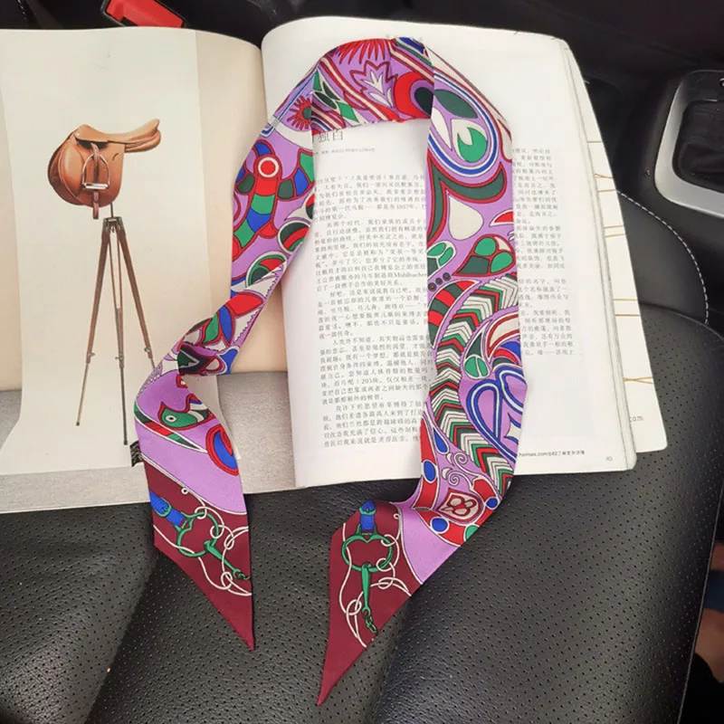 

2026 100% Silk Ribbon Ring Scarfs Neck Head Hair Scarf Women