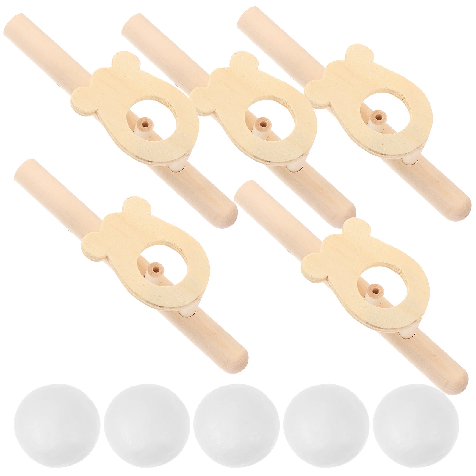 Juego de soplado de madera para niños y adultos, tubo de soplado flotante, juguete de fiesta familiar, coordinación, desarrollo del equilibrio, juguete de habilidad, 5 uds.