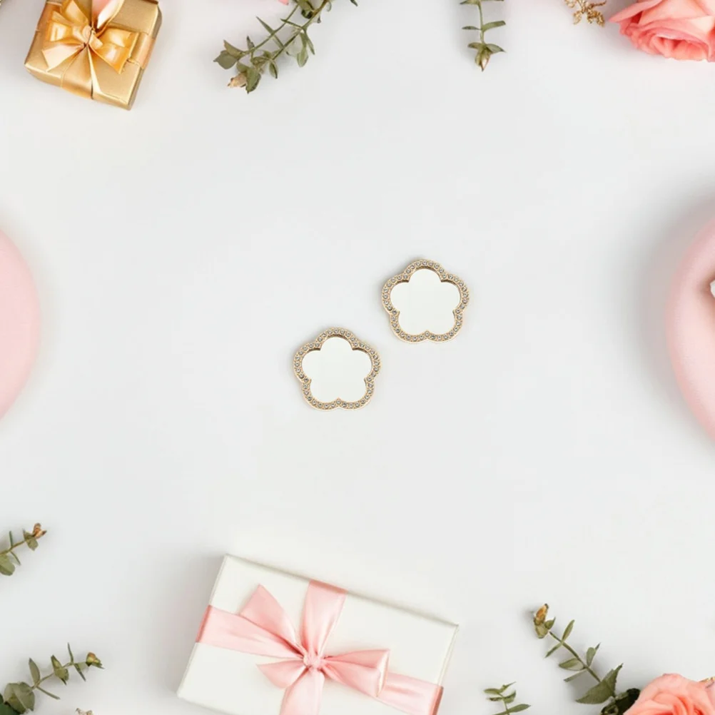 

5Pcs Mini Makeup Mirror Flower Pattern Portable Compact Purse Pocket Mirror for Phone Camera Reflection Women Hand Held Mirrors