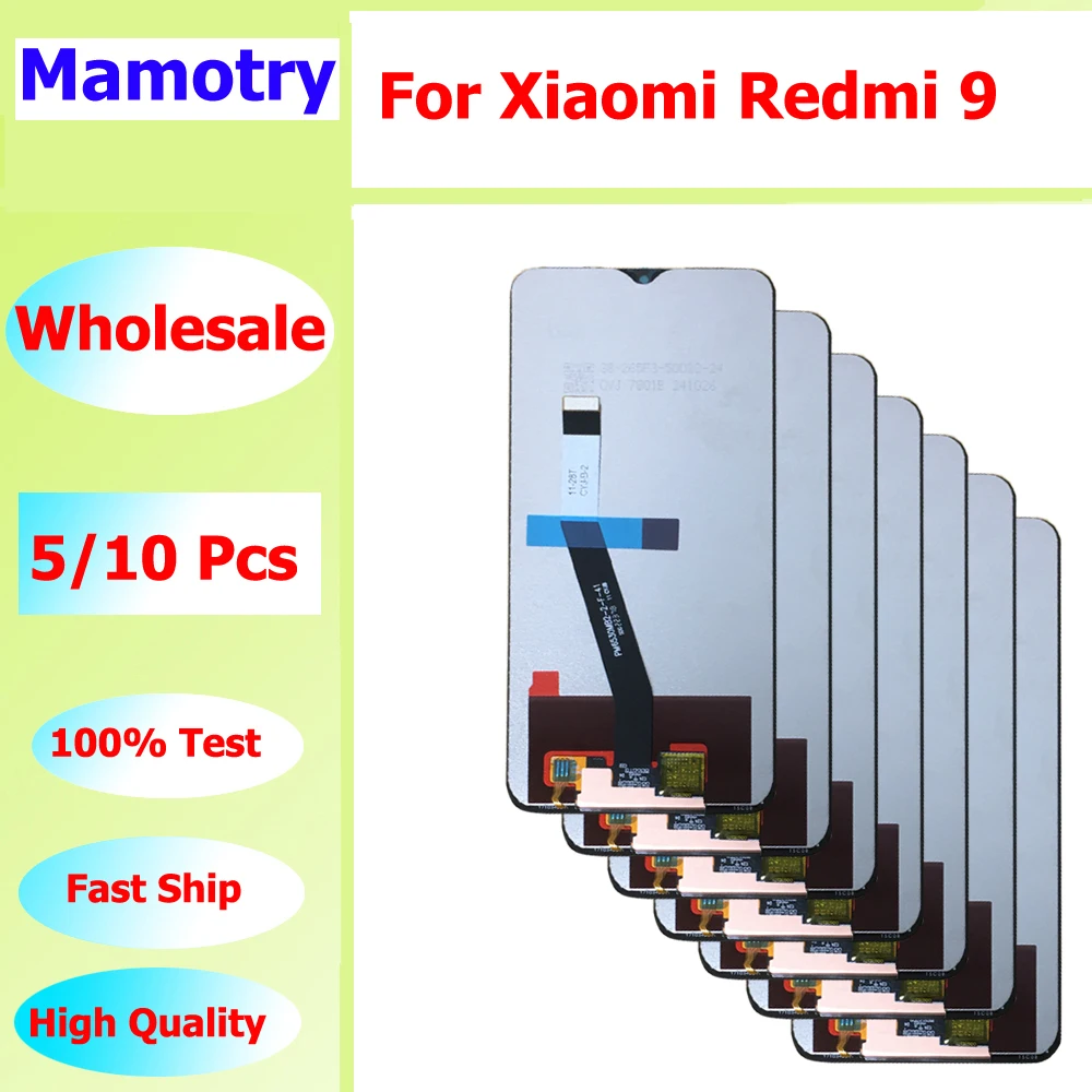 

Оптовая продажа, 5/10 шт./лот, оригинальный самосвальный экран для Xiaomi Redmi 9 M2004J19AG, ЖК-дисплей с сенсорной сборкой