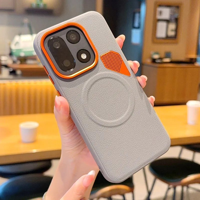 حافظة هاتف لهاتف اوبو رينو 15 5 جي جاذبية مغناطيسية ابحث عن حافظة واقية لتبديد الحرارة من جولدن آرمور #3