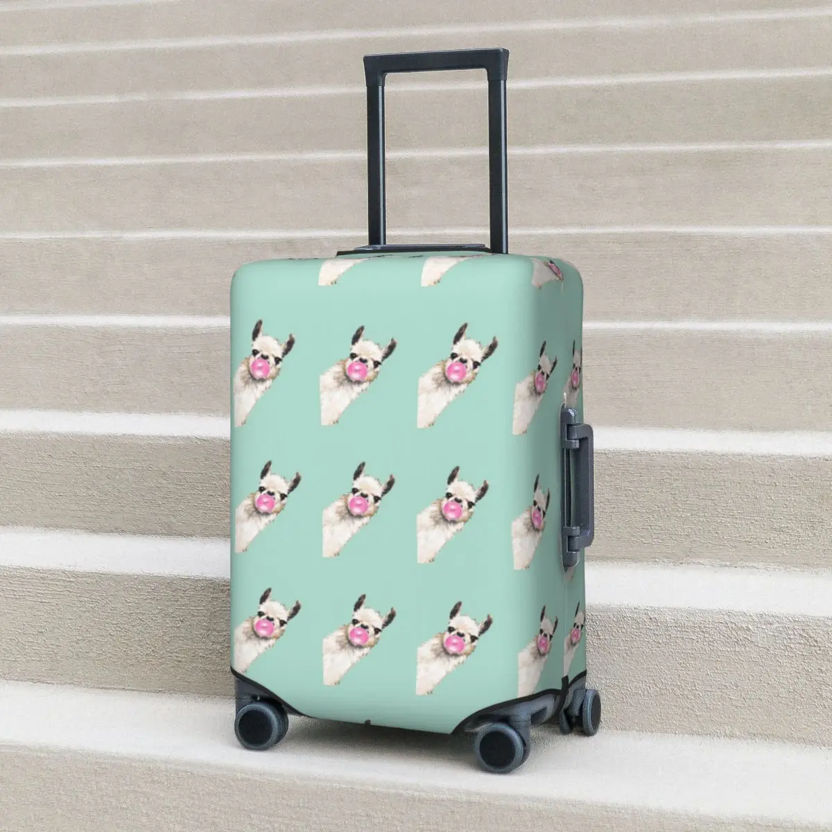 Llama Alpaca Animal Suitcase Cover Protection Elastic Travel Luggage Protector Covers for 18-32 Inch
