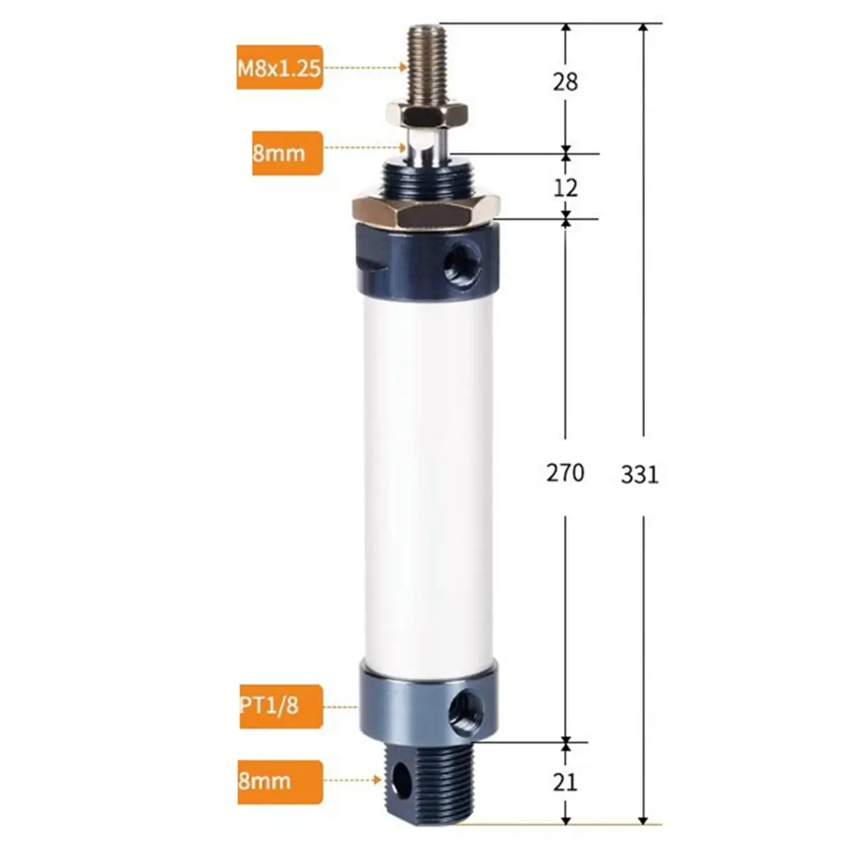 Best sales 2026 MAL/20mm Bore Pneumatic Mini Cylinder 200mm Stroke Single Lever Pneumatic Air Cylinder