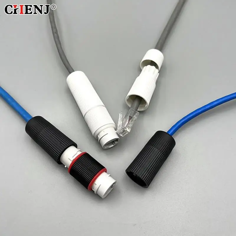 1Pcs RJ45 Docking Connector Ethernet Network Straight-through Waterproof IP67 Header Outdoor Broadband Network Cable Extender