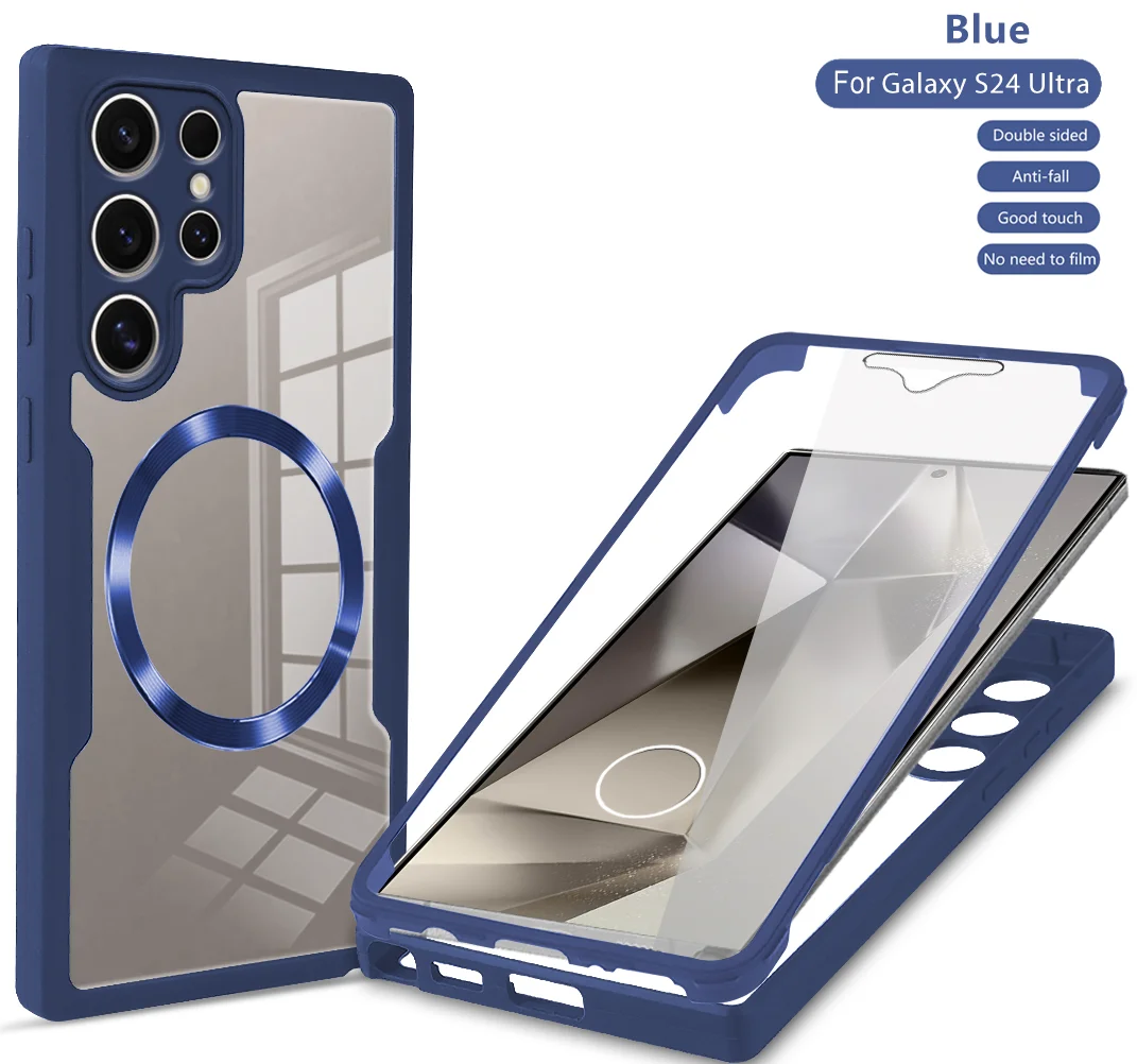 

Case for 360° Full Protection Samsung Galaxy S24 Ultra Samsung Galaxy S23 Ultra Magnetic Suction 360 Dustproof Clear Cover