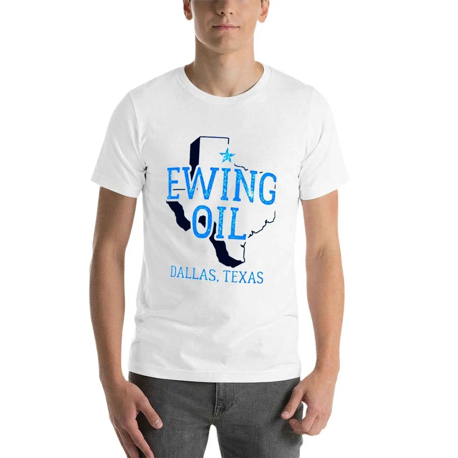 دالاس تكساس Ewing النفط تي شيرت تي شيرت رجل عادي القطن تي شيرت عالية الجودة تي شيرت
