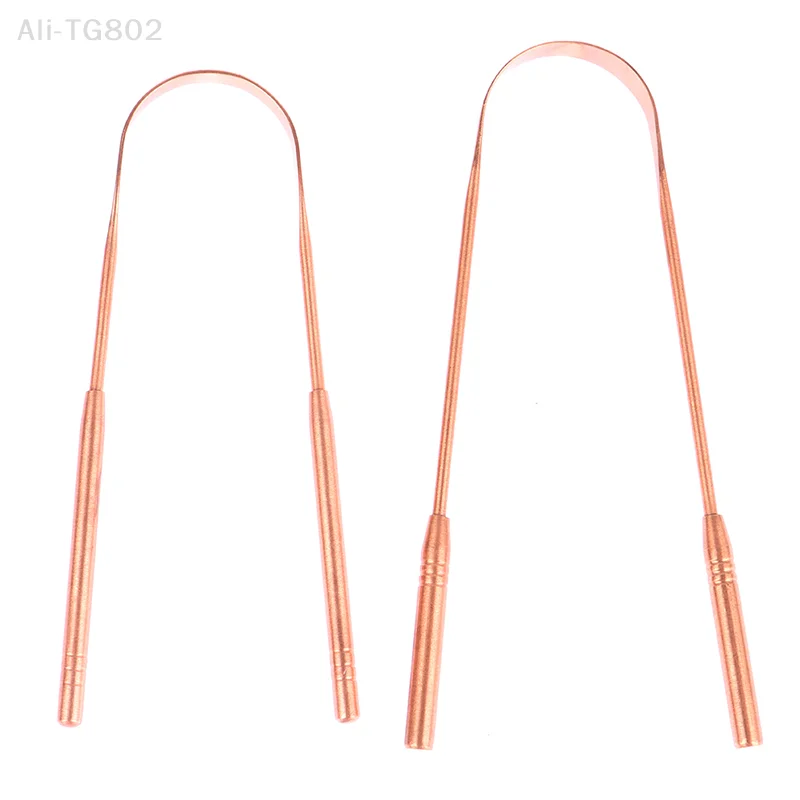 1Pc Copper Tongue Scraper Cleaner Scraper  Toothbrush Dental Oral Care Hygiene Health Care Tool For Men Women