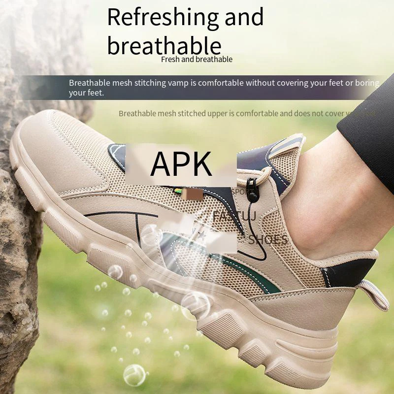

Labor Protection Shoes Steel Toe Caps Anti Smashing Anti Puncture Odor Proof Wear-resistant Anti Slip Safe Work Shoes