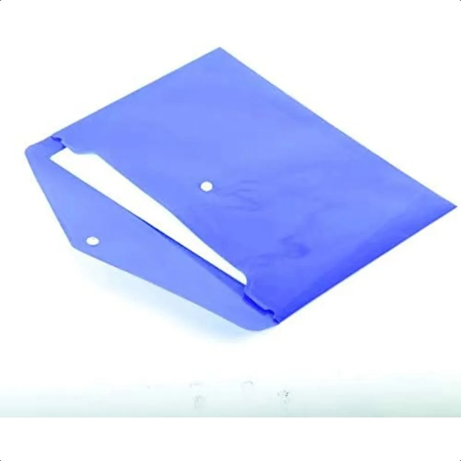 ポリ封筒 12 個ドキュメント封筒スナップボタン付き高品質クリアドキュメントフォルダー A4 サイズブルー