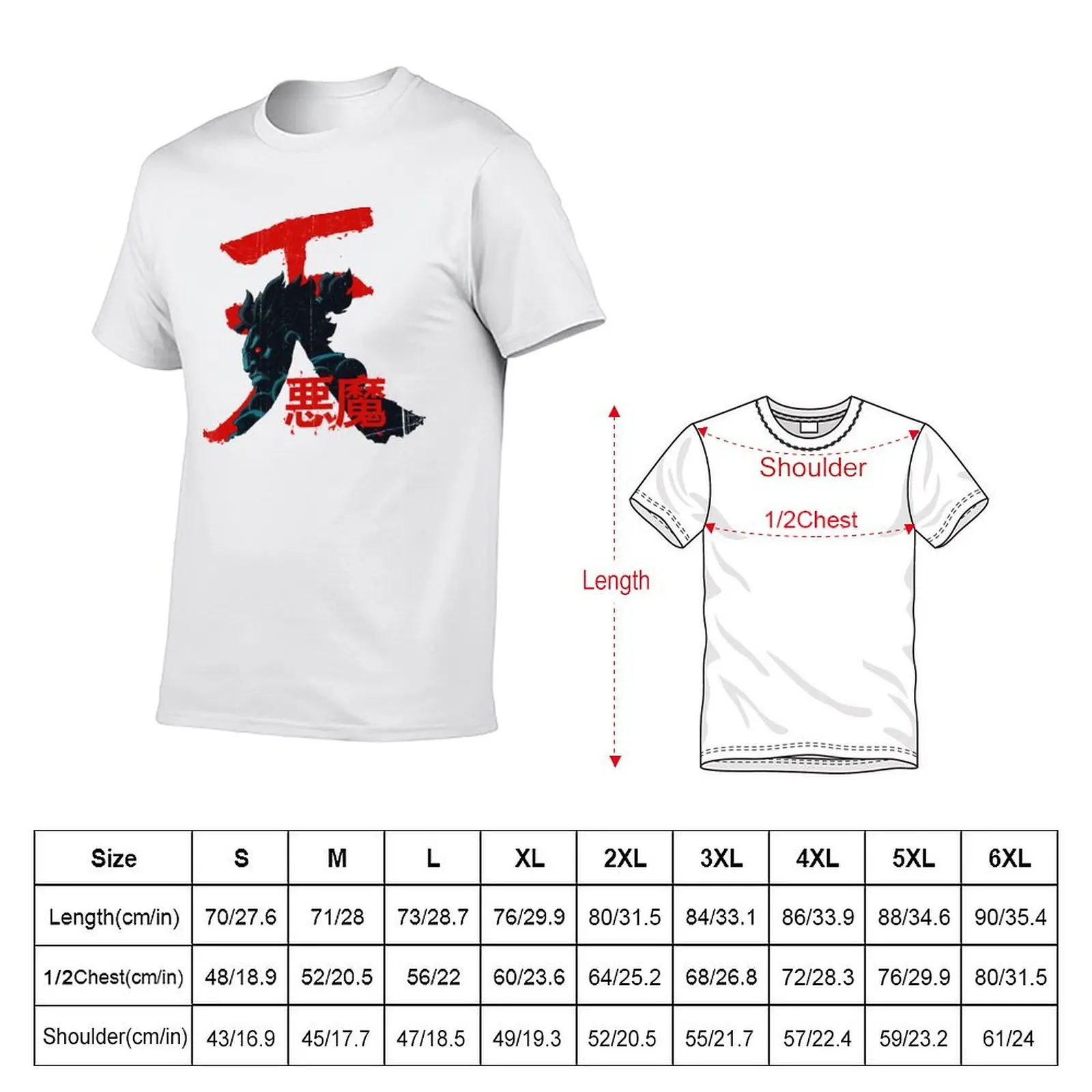 Street Fighter Akuma T-Shirt Anime t-shirt funny shirt cotton plain white t shirts men