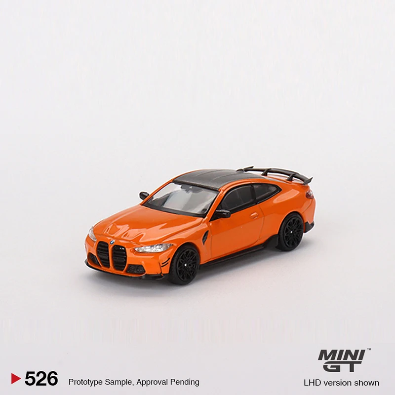 MINI GT 1:64 Model Car M4 M-Performance (G82) Alloy Die-Cast Vehicle #526 LHD Fire Orange