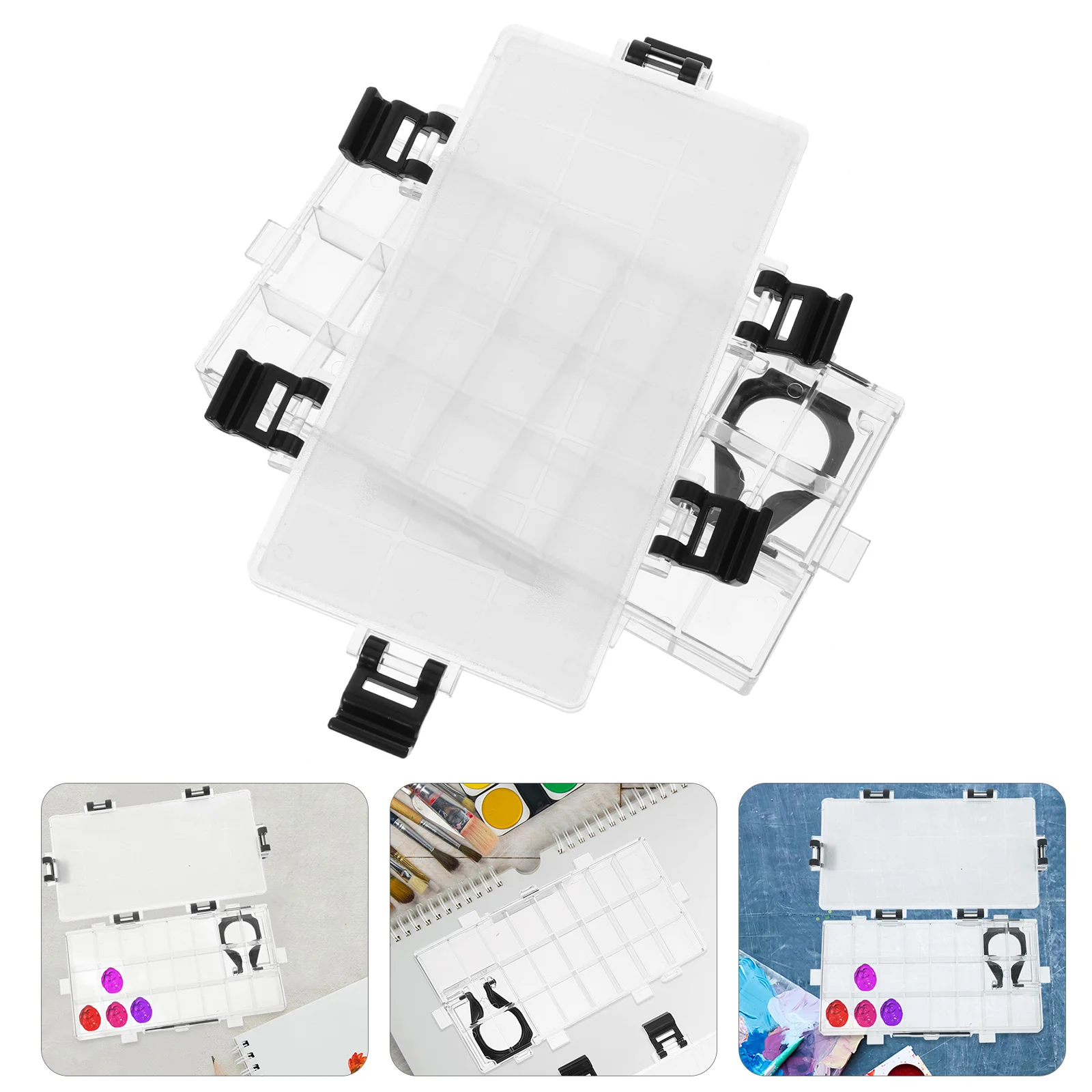 

Paintbox Watercolor Box Airtight 24 Deep Wells for Watercolor Gouache Oil Painting paint box color box