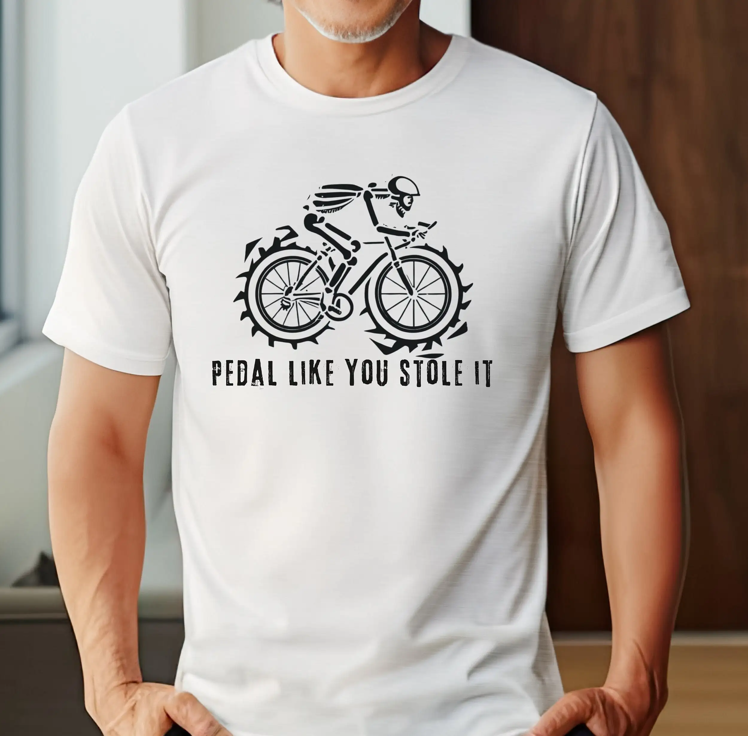 Pedal Like You Stole It Biking T Shirt Mountain Uni Sex Crewneck Vintage Retro Inspired