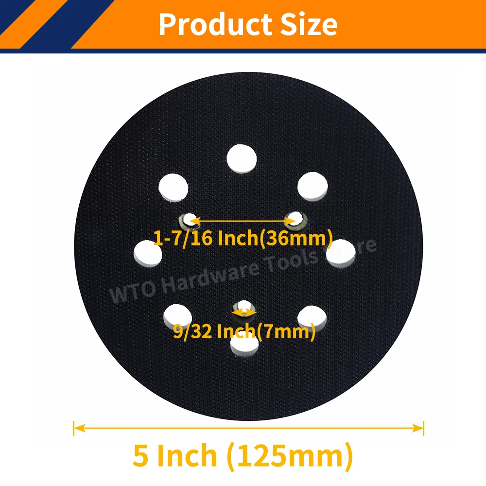 Imagem -03 - Hook And Loop Substituição Lixadeira Lixadeira Orbital Dewalt Dw420dw421dw423dw426d26451d26453 125 mm Furos 1pc