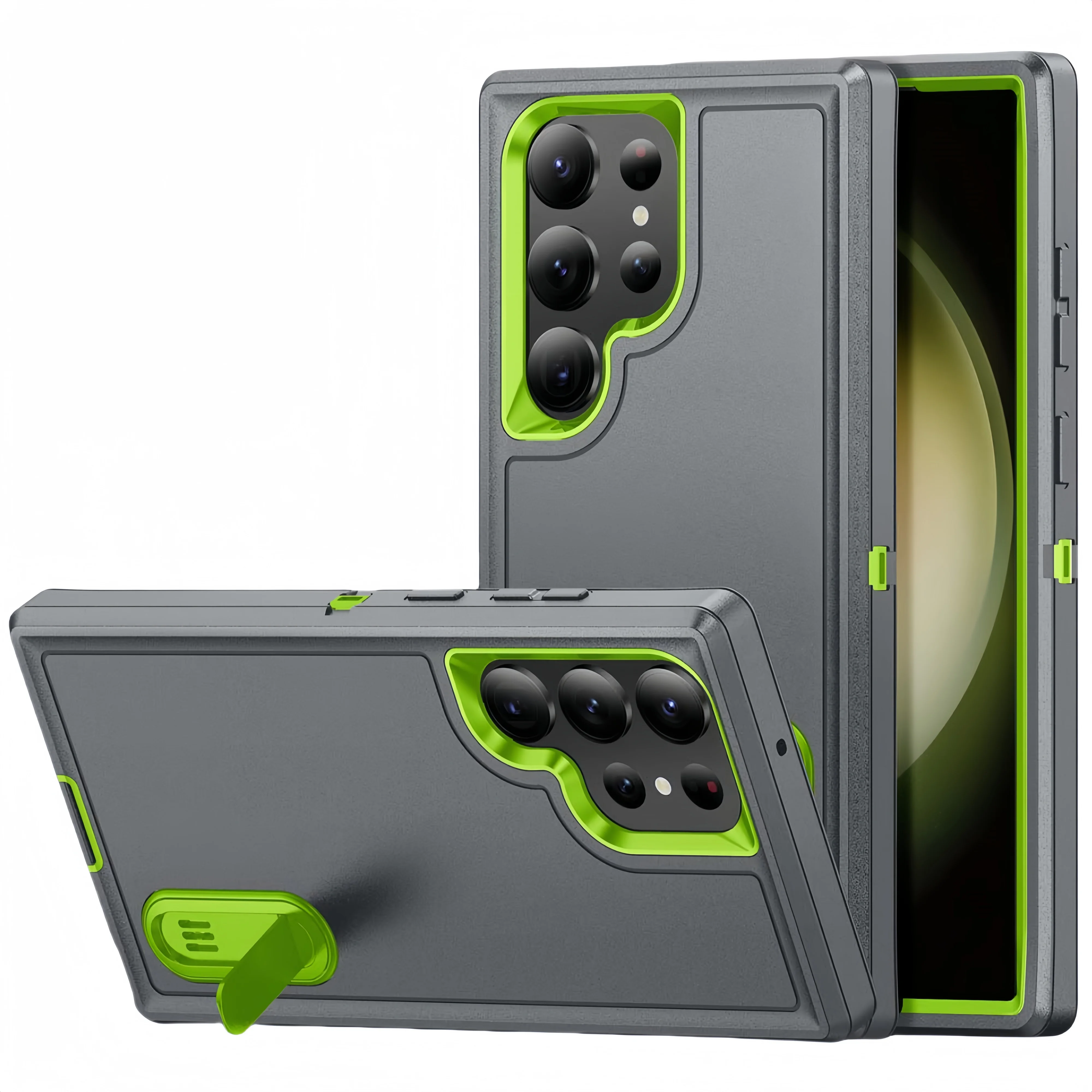 כיסוי שריון עבור גלקסיה s24 אולטרה s23 Fe s22 + 5g s 23 22 24 cell מקרה טלפון נייד kickhסטנד 3 ב 1 מקרי הגנה