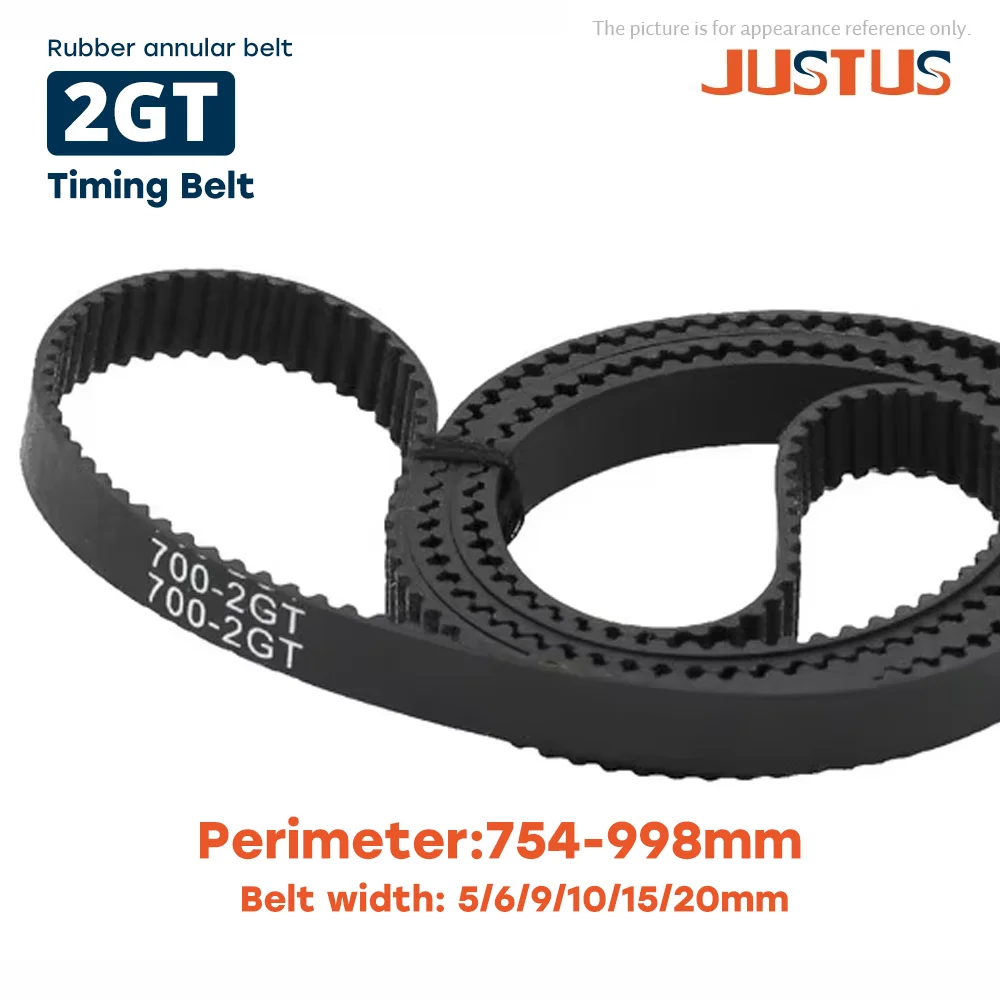 GT2 المطاط مؤقت اشتعال 2GT مغلق حلقة متزامن عرض النطاق الترددي 5-20 مللي متر محيط 754 760 766 770-998 مللي متر مناسبة للطابعات ثلاثية الأبعاد