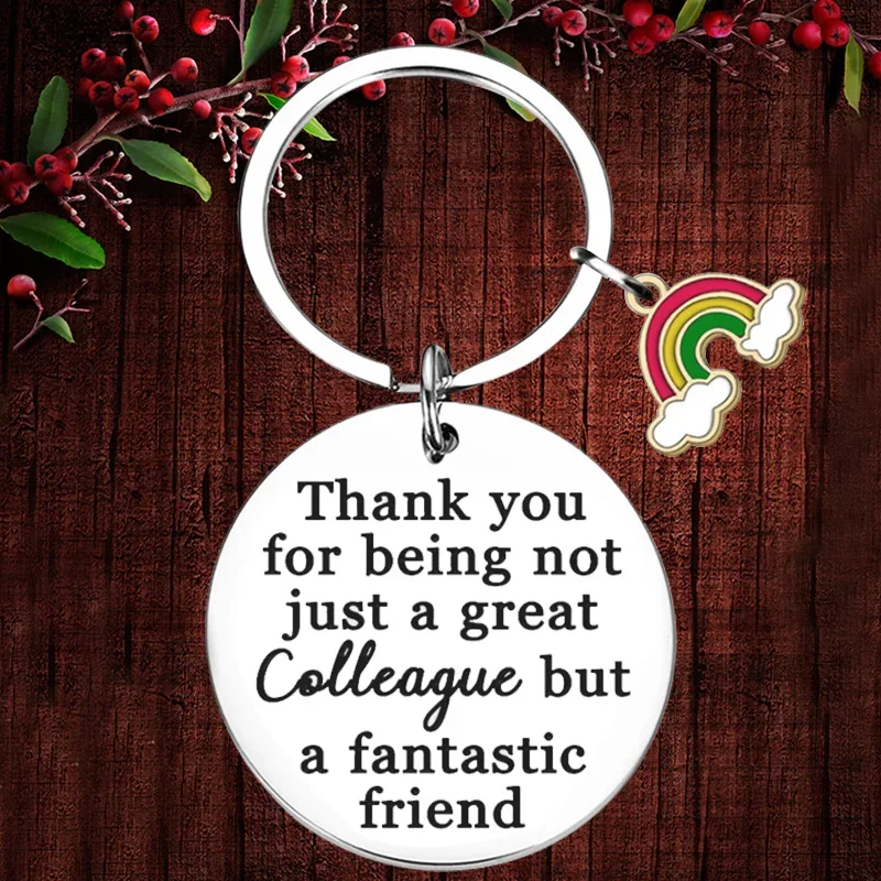 

Charm Colleague Thank You Gift Keychain Pendant Colleague Appreciation Gift Key Chains Coworker Gift Work Friend Gifts