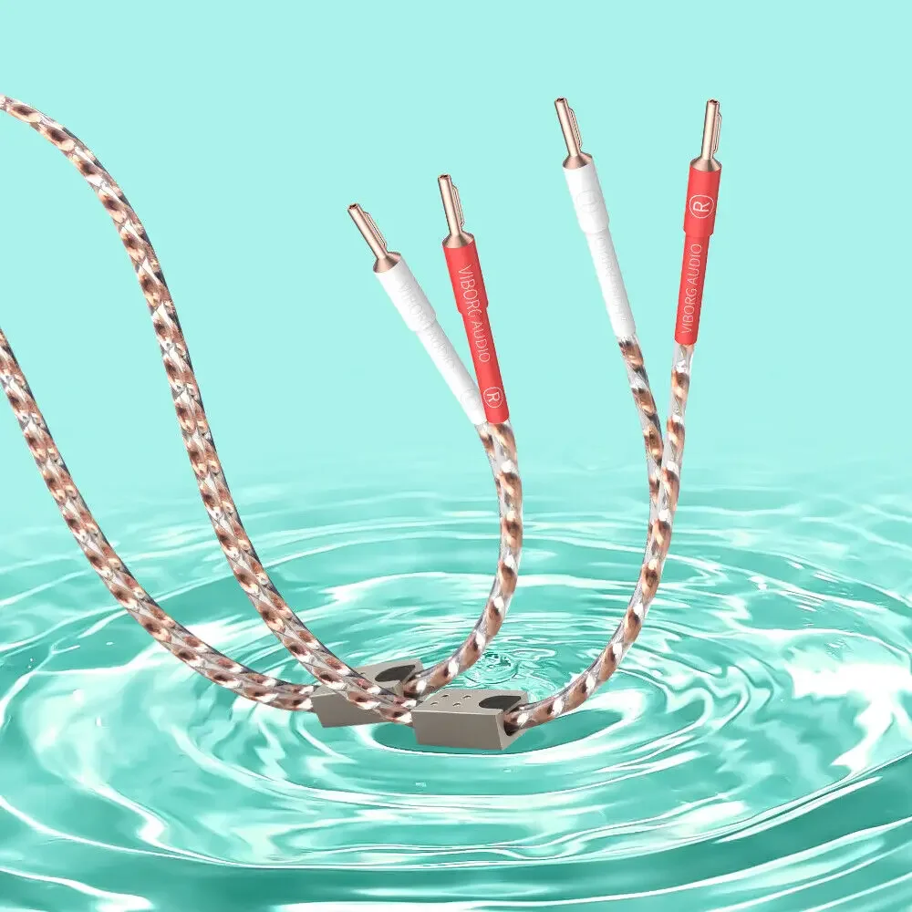 Пара вибрачных VS903 плоский акустический кабель HIFI с разъемом типа «банан» из чистой меди, аудиофильский громкоговоритель для усилителя домашнего кинотеатра